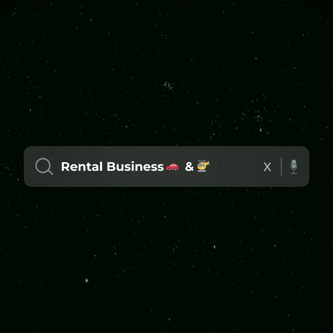 Rental Business of Cars/Jets